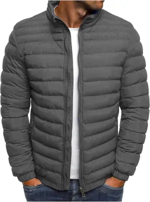 Winter Jackets for Men Zip Up, Mens Puffer Jacket Windproof Lightweight Winter Jackets Warm Coats Insulated Jackets