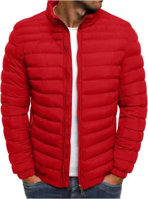 Winter Jackets for Men Zip Up, Mens Puffer Jacket Windproof Lightweight Winter Jackets Warm Coats Insulated Jackets