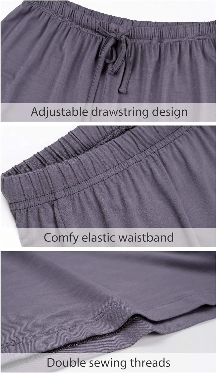 WiWi Bamboo Visose Pajama Shorts for Women Soft Sleep Bottoms Plus Size Lounge Boxers Pj Sleepwear Bottom S-4X