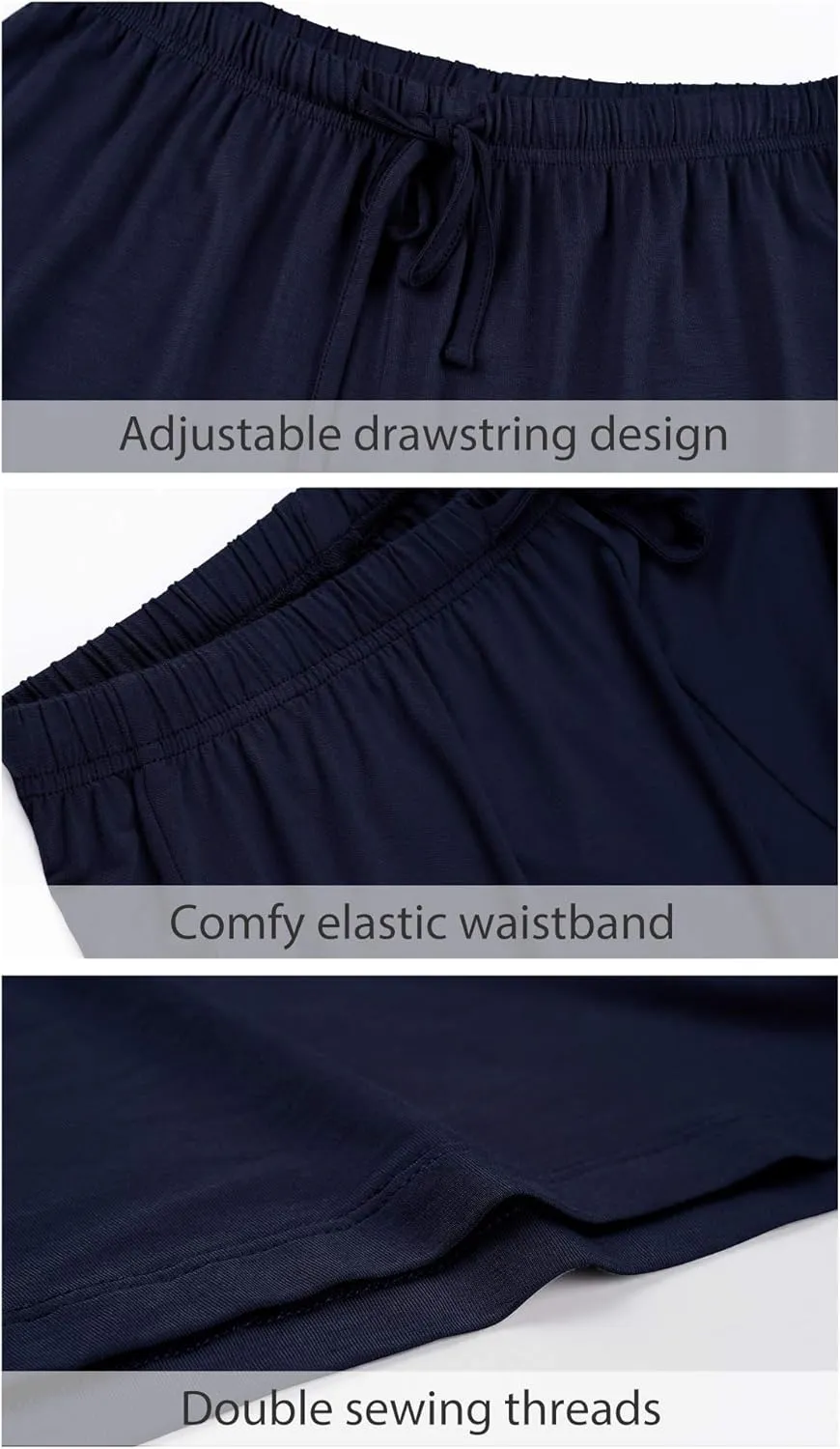 WiWi Bamboo Visose Pajama Shorts for Women Soft Sleep Bottoms Plus Size Lounge Boxers Pj Sleepwear Bottom S-4X