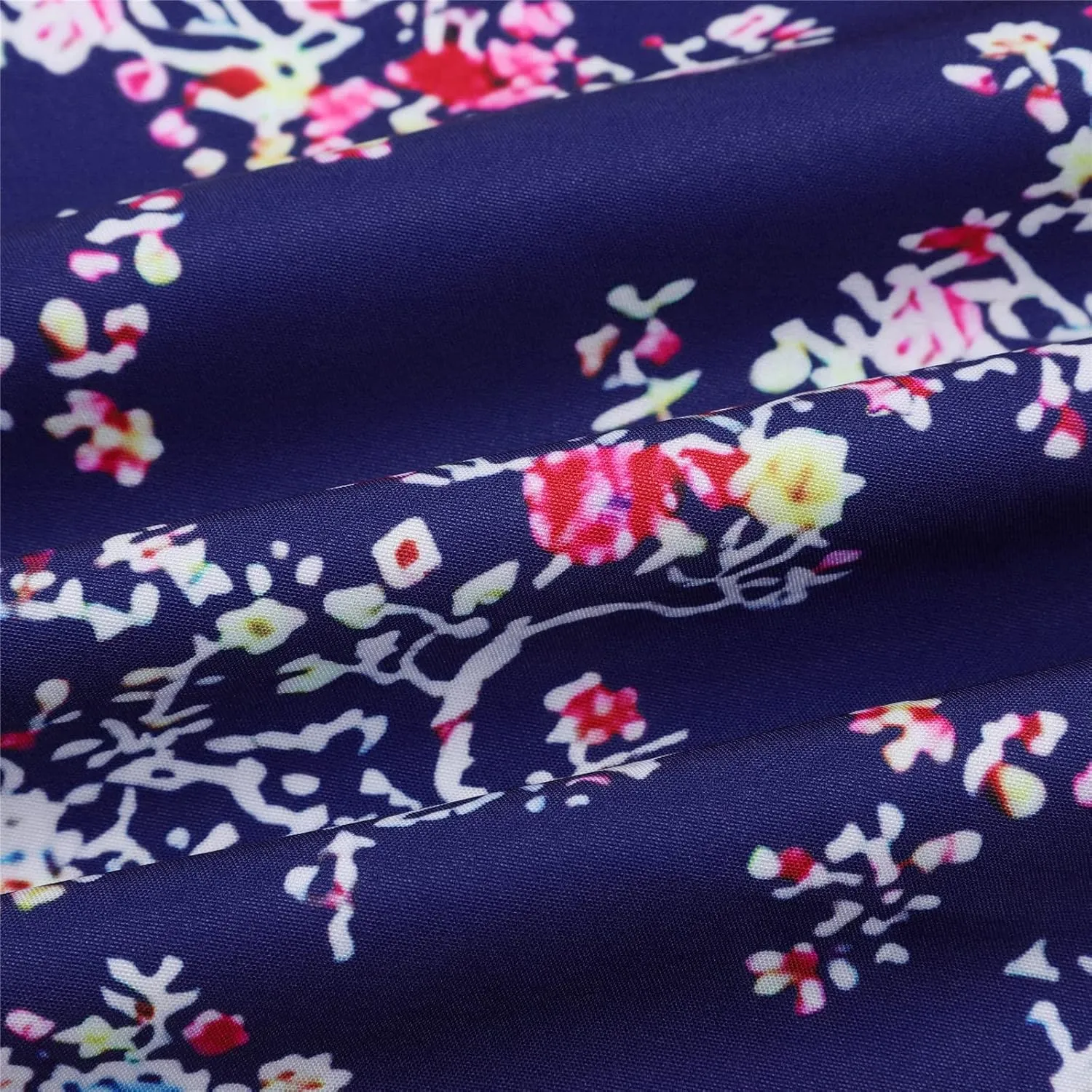 Women Summer Dresses Short Sleeves Crew Neck Casual Beach Maxi Dresses Floral Prints Flowy Boho Long Swing Dress