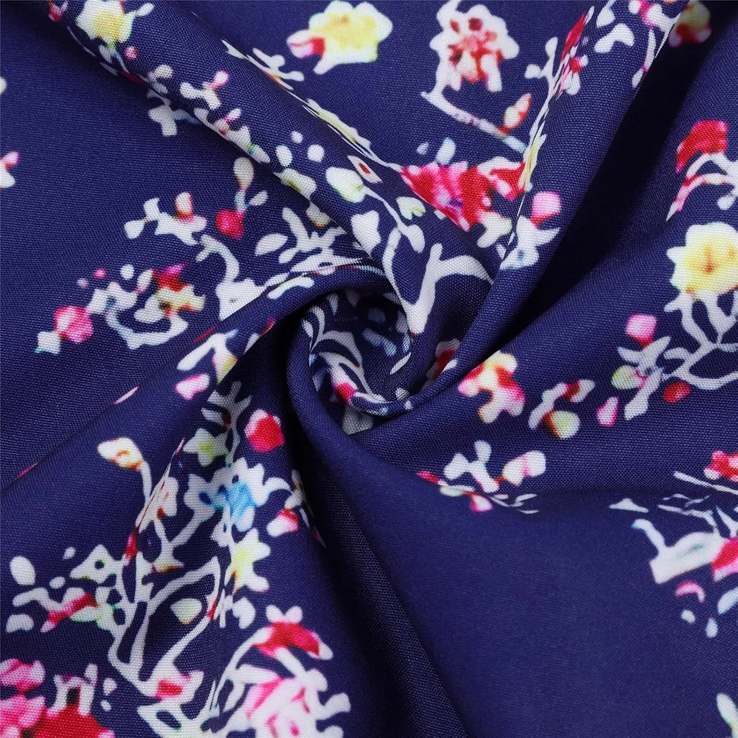 Women Summer Dresses Short Sleeves Crew Neck Casual Beach Maxi Dresses Floral Prints Flowy Boho Long Swing Dress