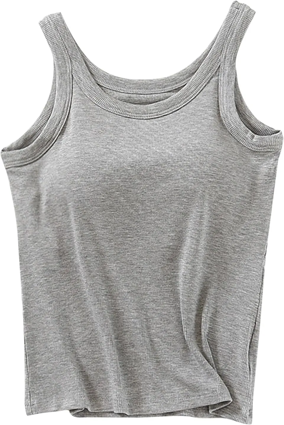 Women V-Neck Camisole with Shelf Bra Slim Fit Cotton Undershirts Cami Shirts for Layering Summer Tank Tops for Women