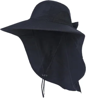 Women Wide Brim Sun Hat Quick Drying Mesh Breathable Bucket Hat Solid Colors Fisherman Cap with Lanyard