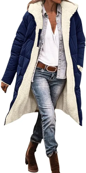 Womens 2024 Fashion Full Zip Fleece Coat Long Sleeve Pockets Outwear Comfort Warm Soft Overcoat Outdoor Home Clothes