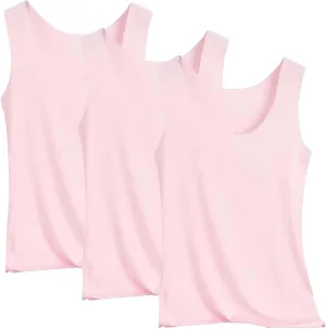 Women's 3pc Summer Seamless Ice Silk Vest Inner Wear Bottoming Shirt Sleeveless Camisole Blouses 2025 Summer Basic Tank Shirt