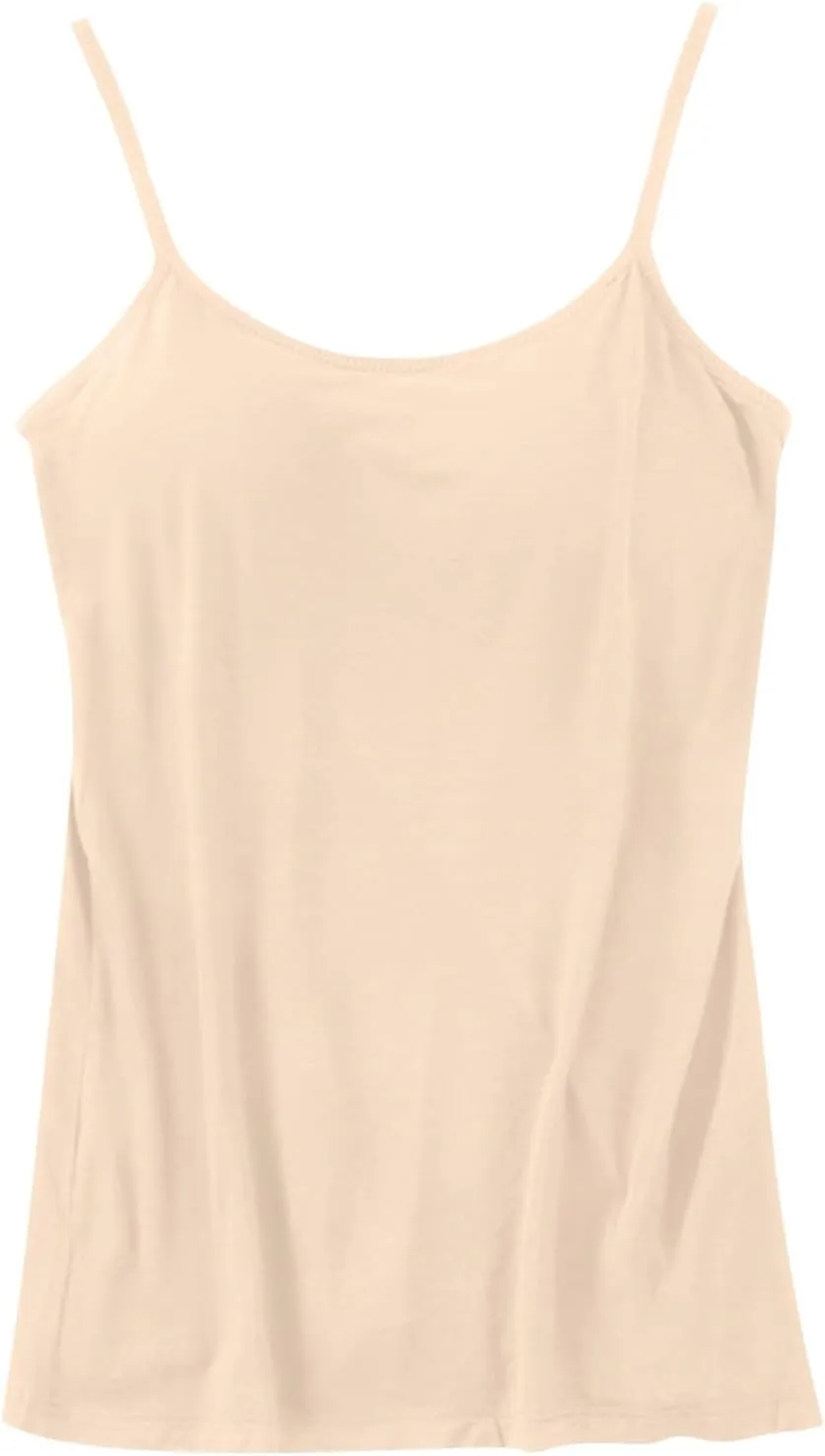 Womens Cami with Built-in Shelf Bra Camisole with Shelf Bra Stretch Cotton Camisole Straps Tank Tops Yoga Cami Shirt