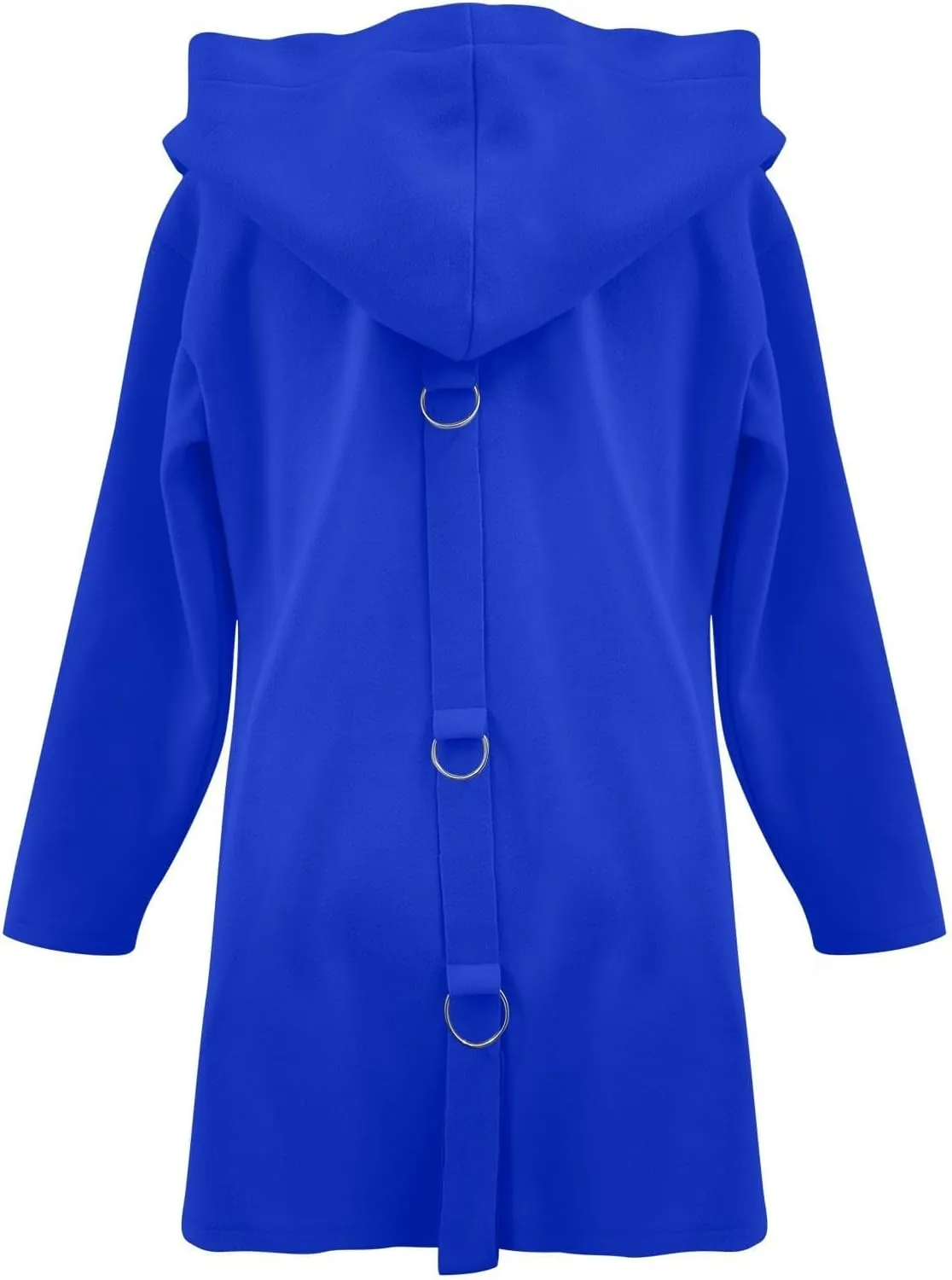 Womens Casual Hooded Jacket Long Sleeve Single Breasted Trench Coat Solid Color Button Up Cardigan Sweaters