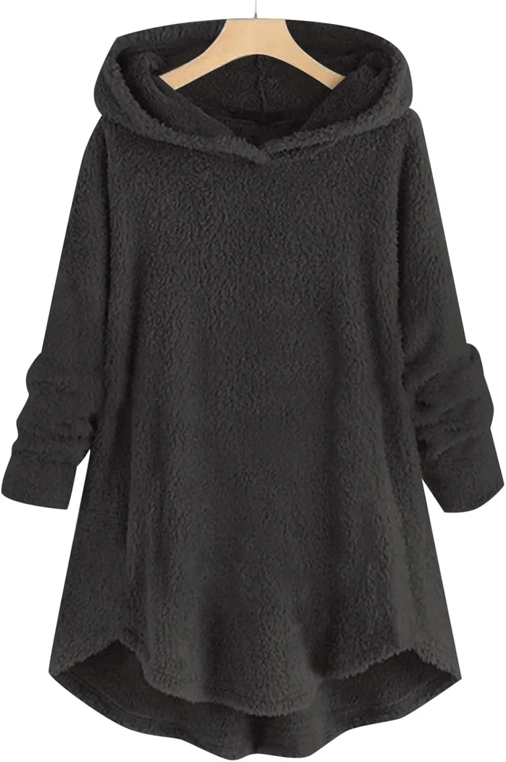 Womens Coats Winter Puffer Coat Winter Coats Loose Plush Solid Color Single Breasted Pocket Hood Zipper Jacket Coats
