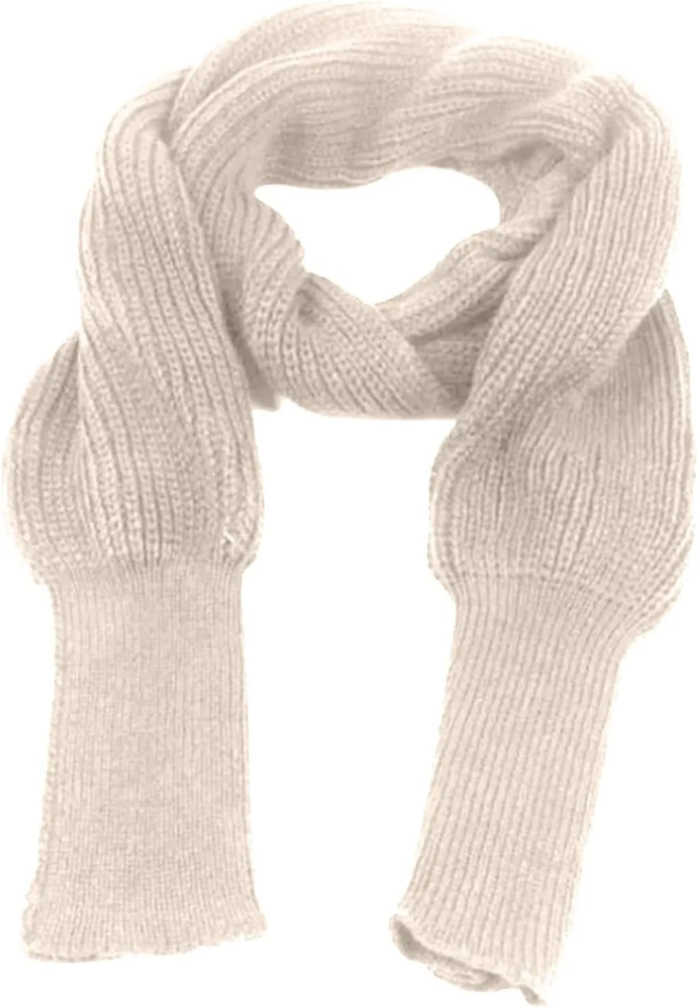 Womens Knit Sweater Tops Scarf Winter Cable Wrap Shawl Scarf with Sleeves Chunky Long Warm Crochet Scarves