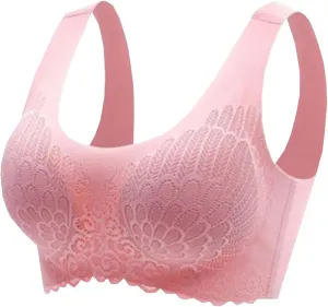 Women's Lace Wireless Bras for Women No Underwir Latex Sports Bra Everyday Lace, Push-Up, Comfort Seamless Bras 2025