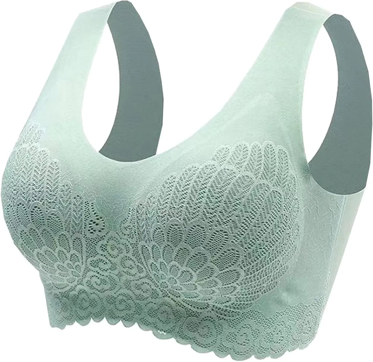 Women's Lace Wireless Bras for Women No Underwir Latex Sports Bra Everyday Lace, Push-Up, Comfort Seamless Bras 2025