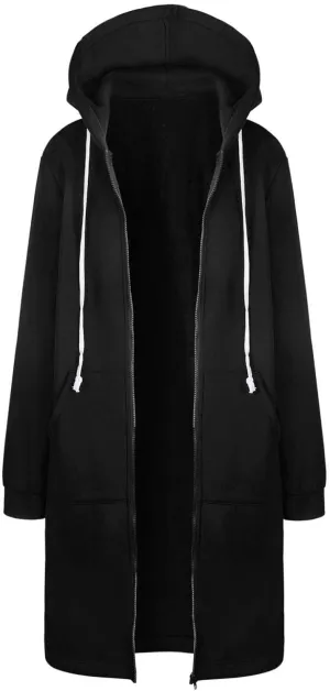 Women's Lightweight Fleece Jacket Full Zip Hoodie Y2K Spring Long Sleeve Sweatshirt Casual Streetwear Outerwear