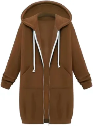 Women's Lightweight Fleece Jacket Full Zip Hoodie Y2K Spring Long Sleeve Sweatshirt Casual Streetwear Outerwear