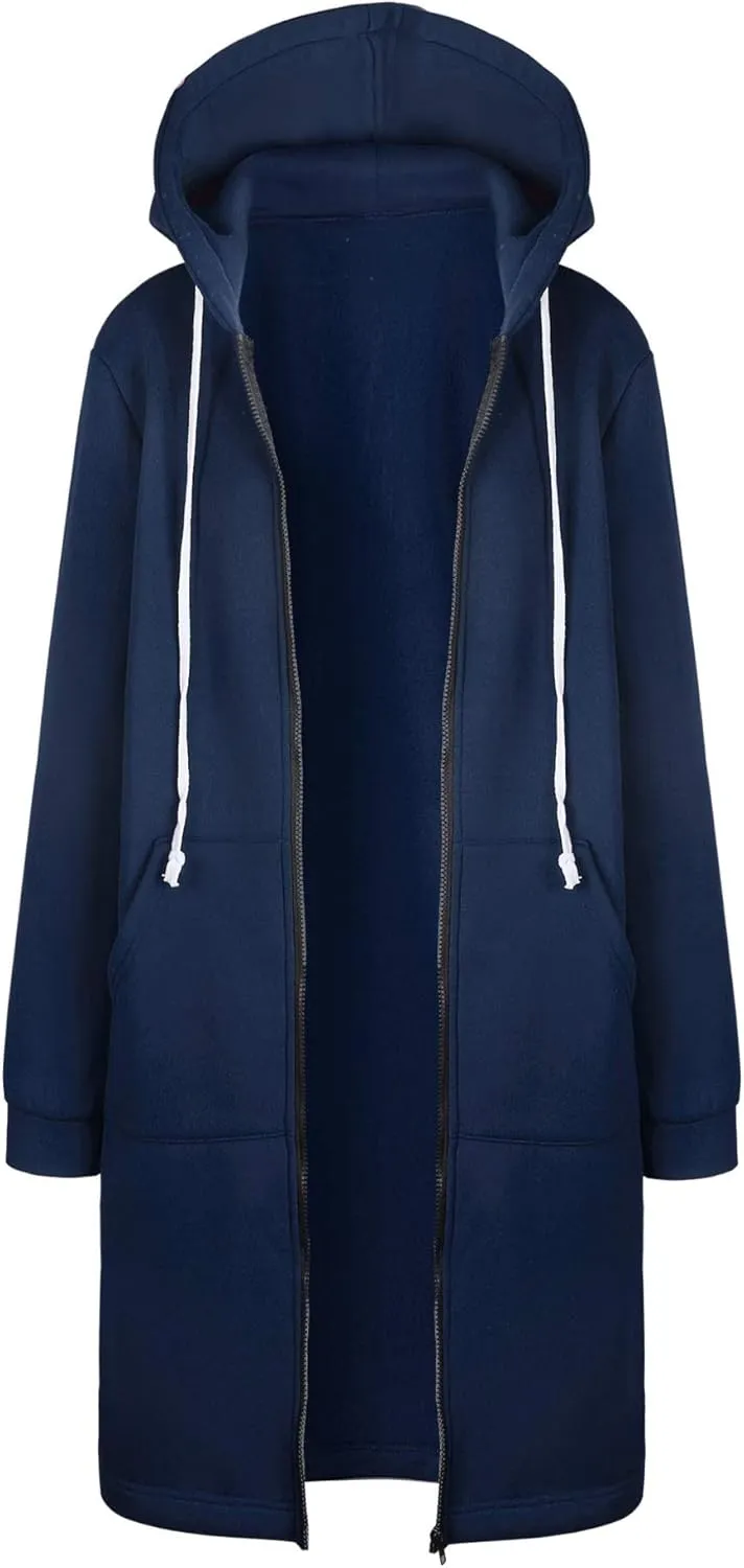Women's Lightweight Fleece Jacket Full Zip Hoodie Y2K Spring Long Sleeve Sweatshirt Casual Streetwear Outerwear