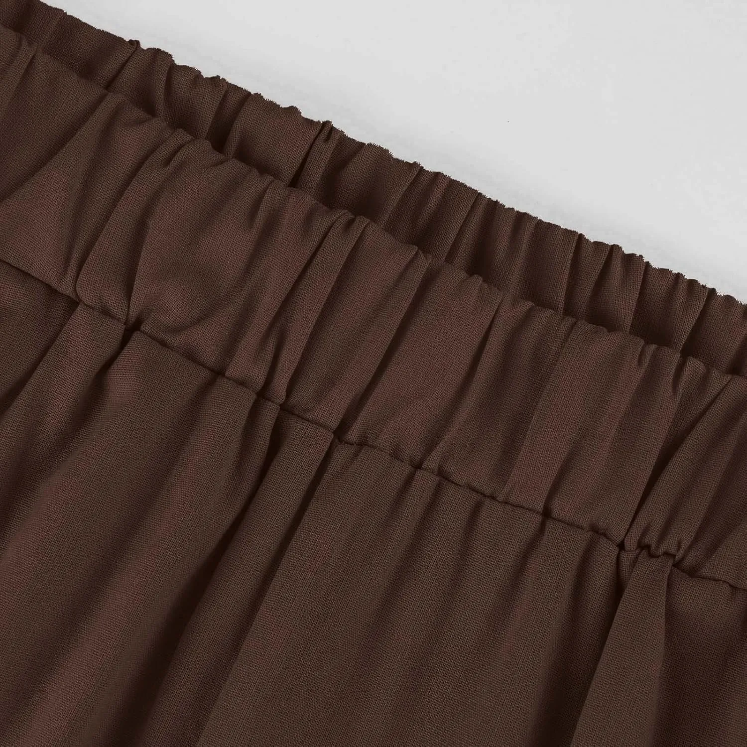 Womens Linen Pants with Pockets Elastic High Waist Straight Leg Pant Plus Casua Lightweight Summer Comfort Trousers