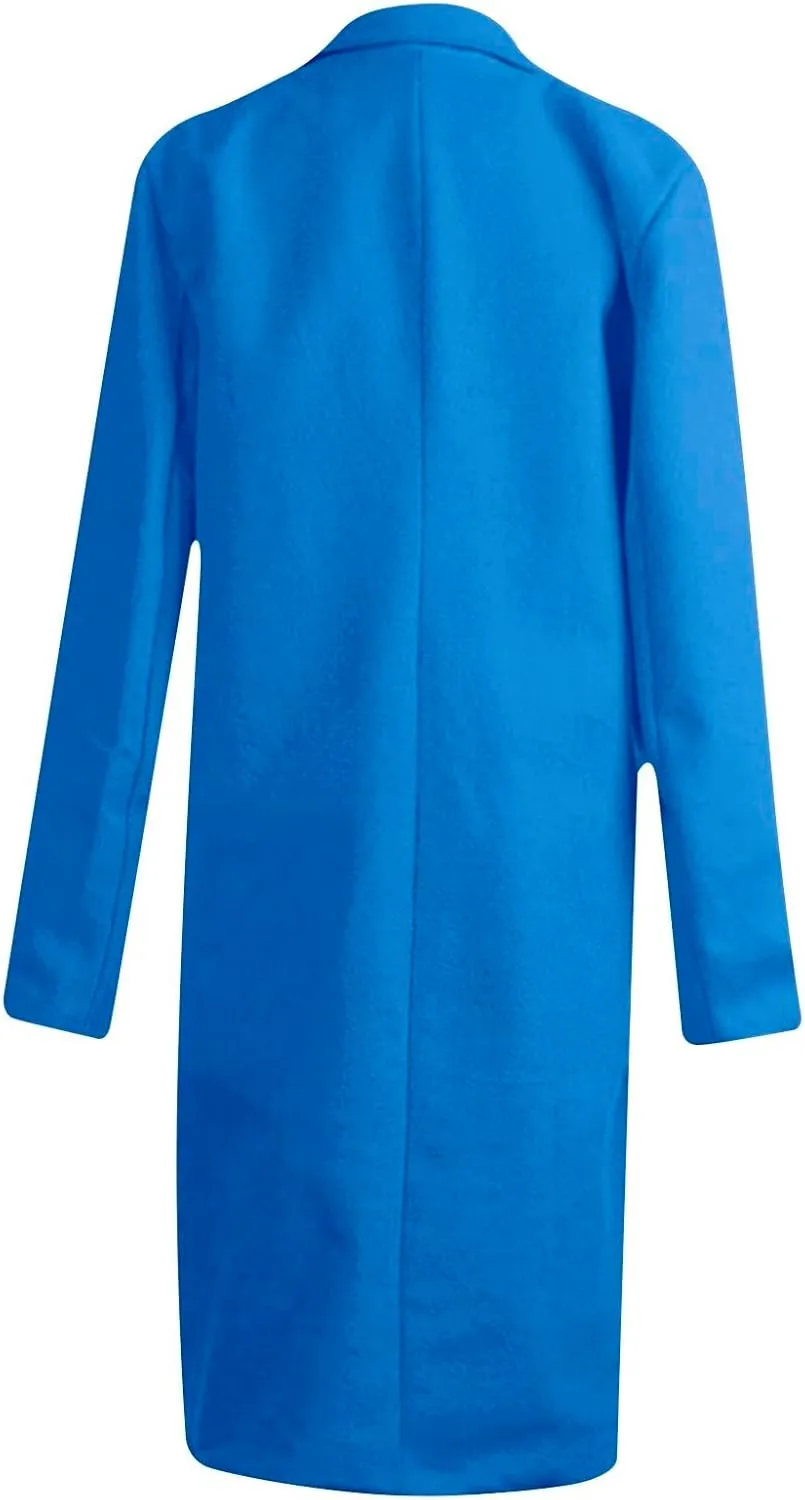 Womens Long Trench Coats Warm Wool Blend Pea Coat Dressy Coats Winter Coats Long Cardigan Jackets Peacoat Overcoats
