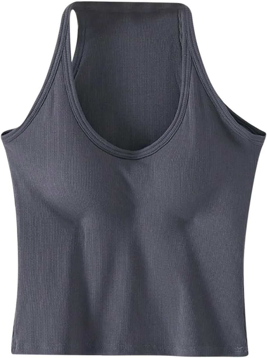 Women's Lounge Camisole Tank Tops Spaghetti Strap Rugular Fit Smooth Soft Athletic Workout Deep V Neck Tanks Shirts
