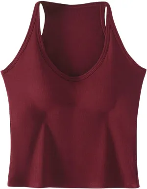 Women's Lounge Camisole Tank Tops Spaghetti Strap Rugular Fit Smooth Soft Athletic Workout Deep V Neck Tanks Shirts