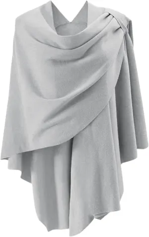 Womens Open Front Poncho Sweater Wrap Topper Knitted Elegant Shawls Cape for Fall Winter Solid Elegant Cardigan Cape