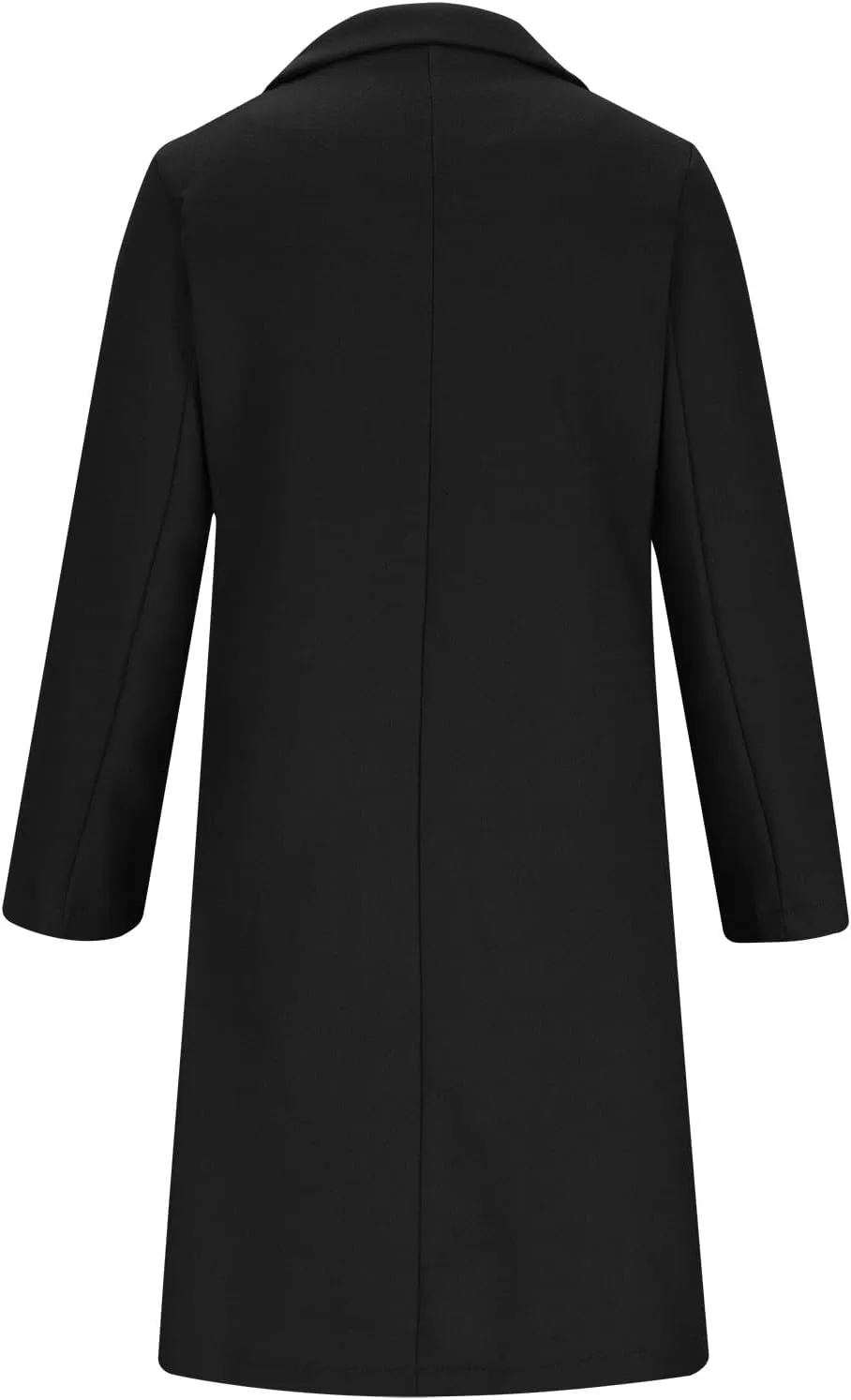 Womens Pea Coats Plus Size Notch Lapel Cardigan Coats Casual Mid Length Overcoat Long Winter Coats with Pockets
