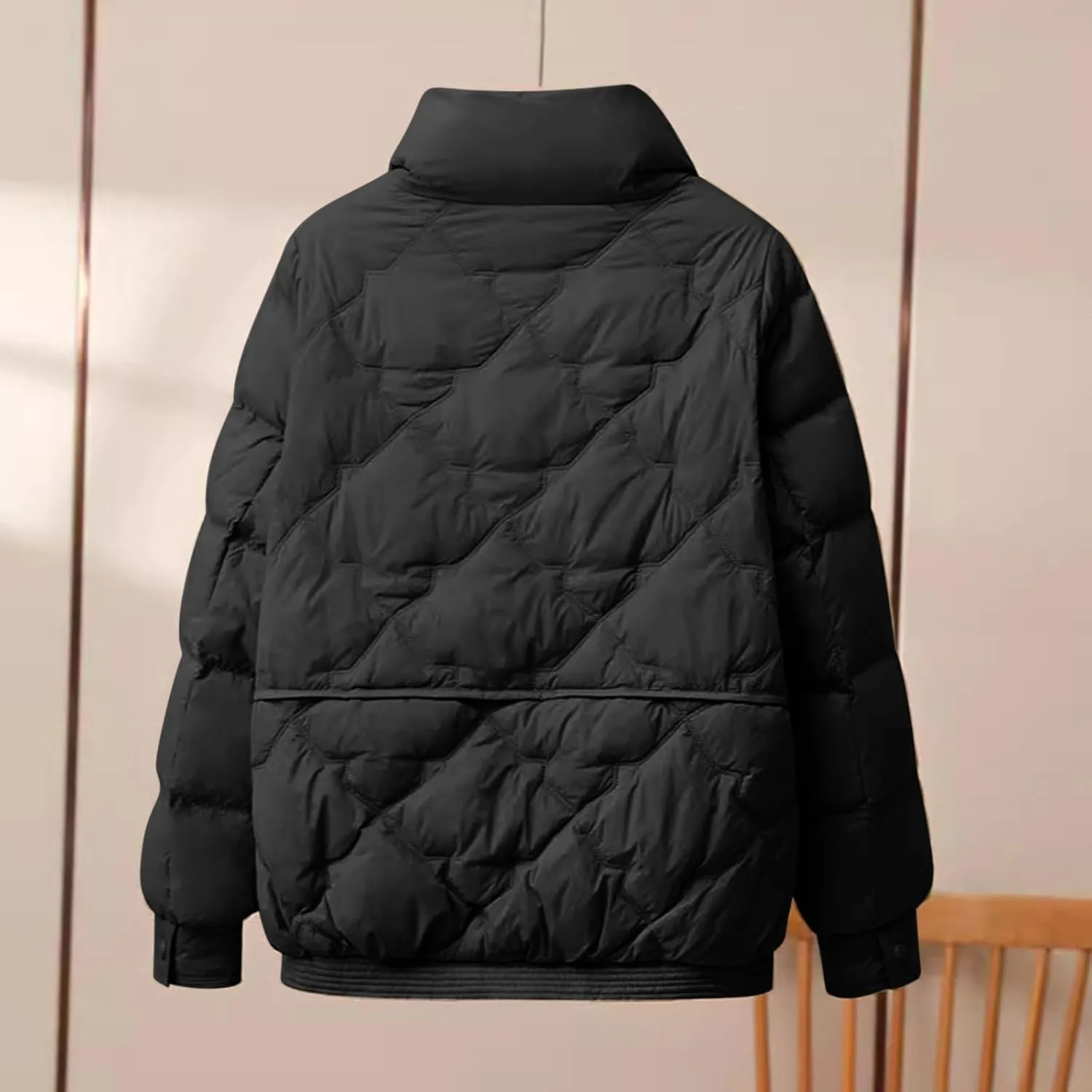 Women's Quilted Lightweight Jackets Fashion Solid Puffer Jackets Coats Winter Warm Down Jackets Puffy Bubble Outerwear
