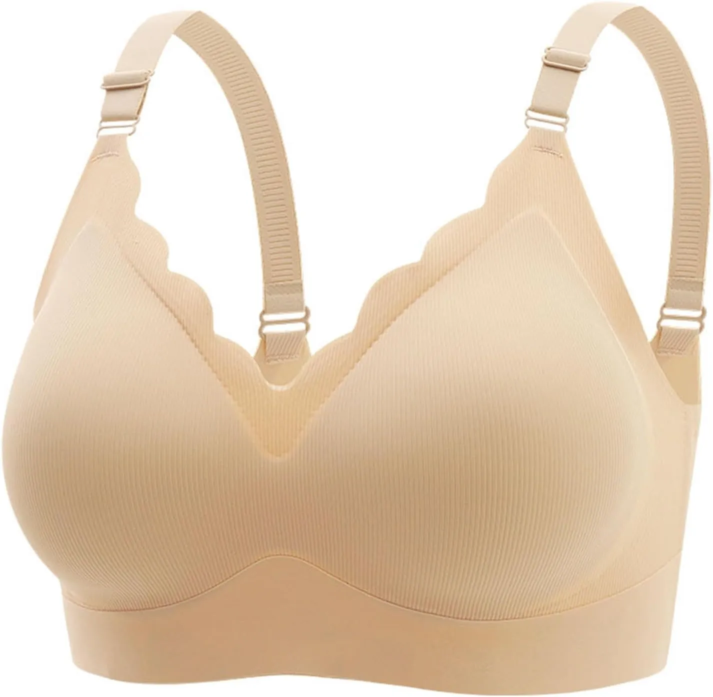 Womens Seamless Bra Wireless Push Up Support Bra Comfort Small Chest Push-Up Bra V Neck Sleep Everyday Bralettes 2025