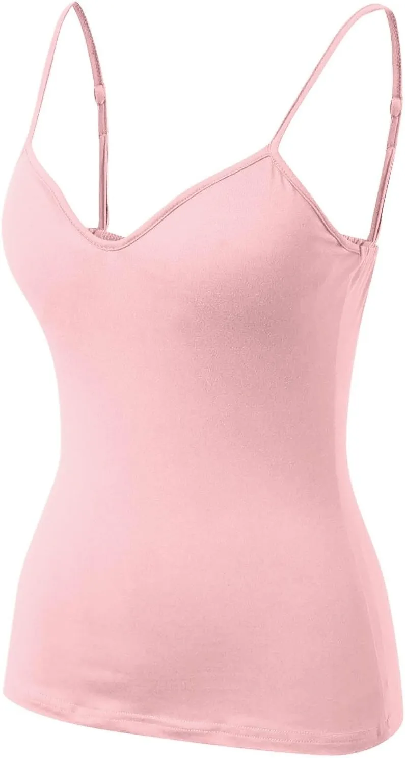 Women's Shelf Bra Tank Top Racerback Summer Cami Yoga Shirts Cotton Undershirt