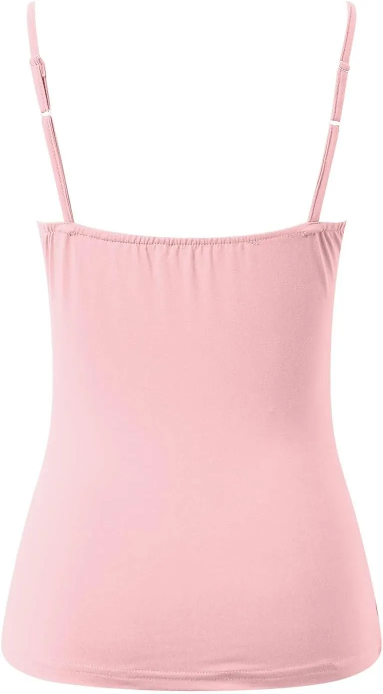 Women's Shelf Bra Tank Top Racerback Summer Cami Yoga Shirts Cotton Undershirt