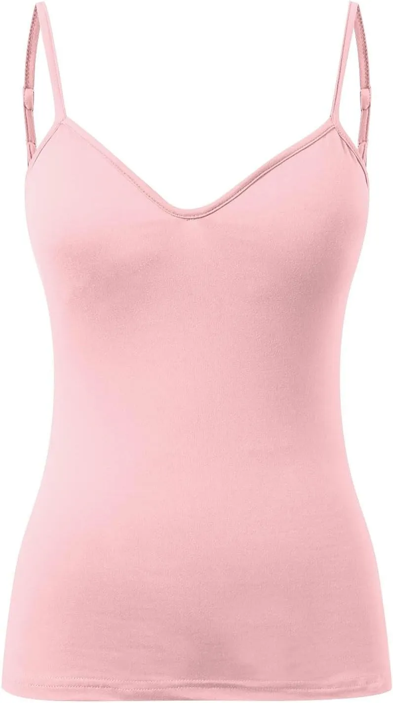Women's Shelf Bra Tank Top Racerback Summer Cami Yoga Shirts Cotton Undershirt