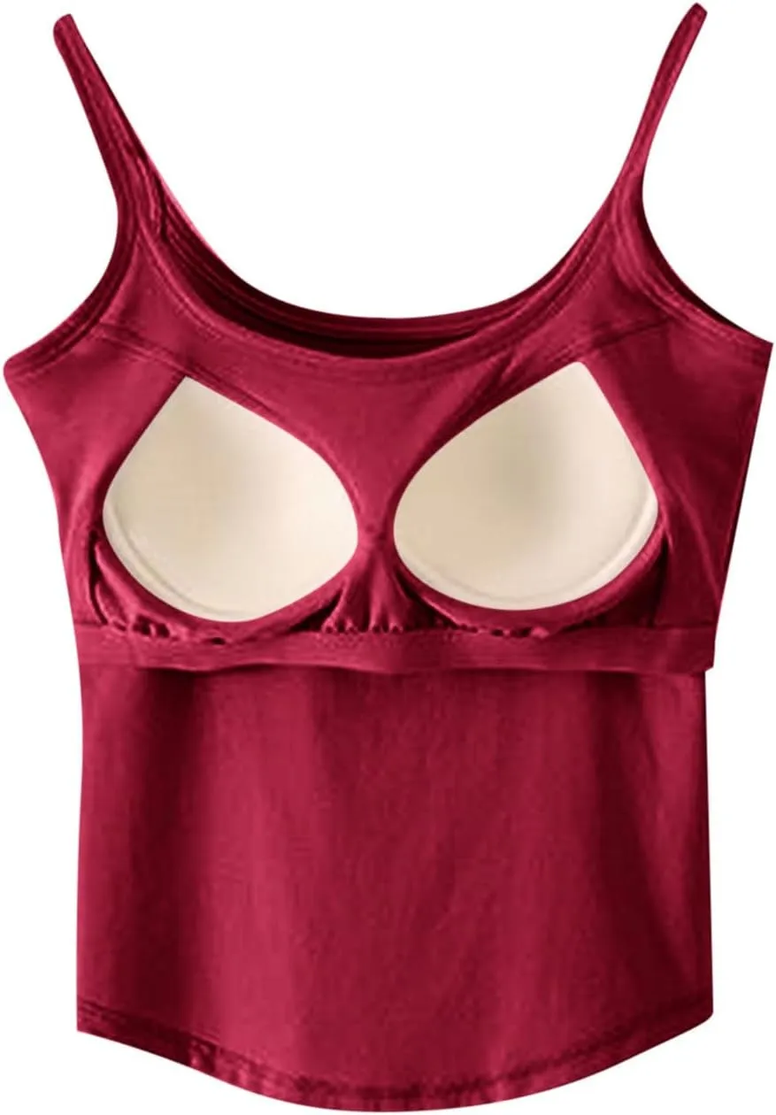 Womens Spaghetti Strap Tank Tops U Neck Pure Soft Smooth Comfort Tanks Trending Fashion Summer Comfy Shirts