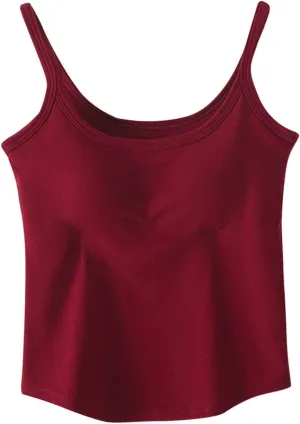 Womens Spaghetti Strap Tank Tops U Neck Pure Soft Smooth Comfort Tanks Trending Fashion Summer Comfy Shirts