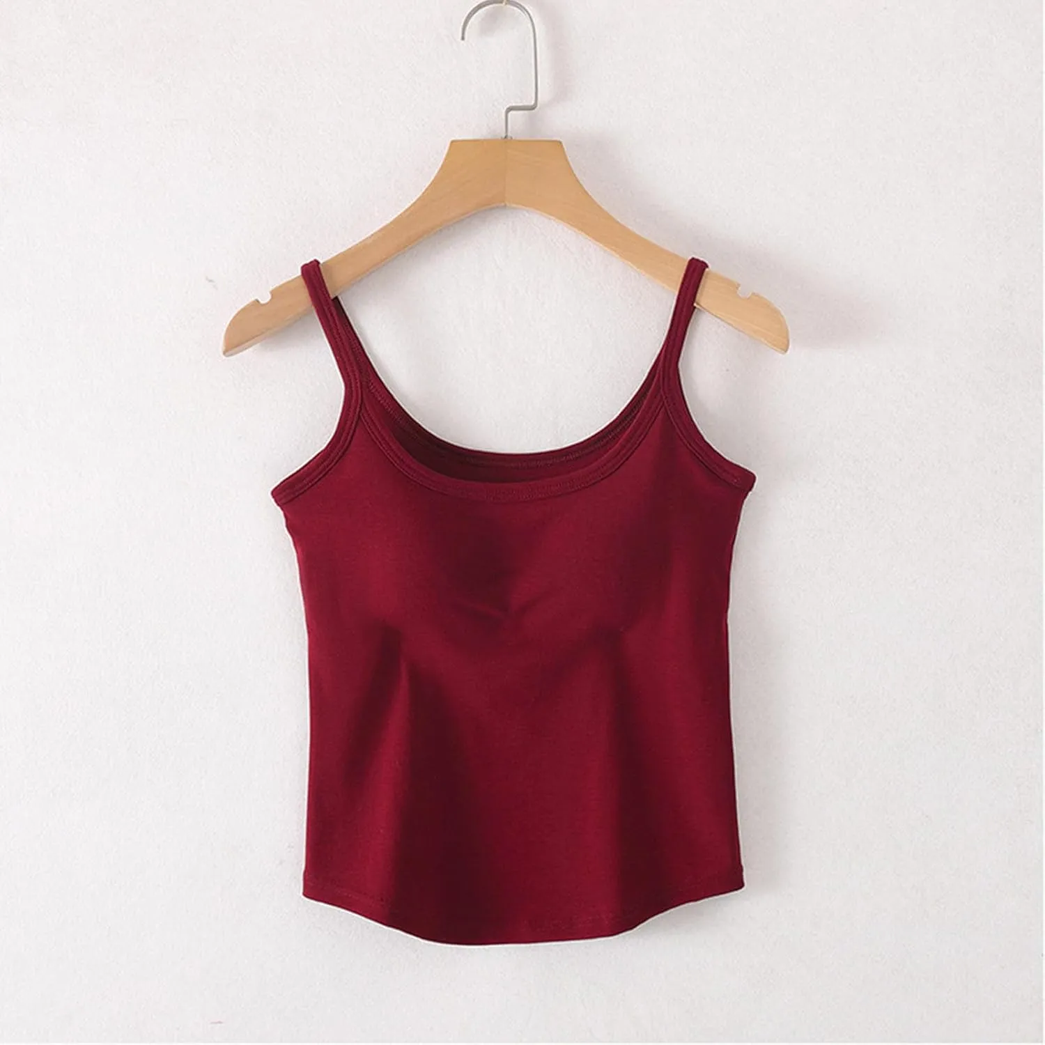 Womens Spaghetti Strap Tank Tops U Neck Pure Soft Smooth Comfort Tanks Trending Fashion Summer Comfy Shirts
