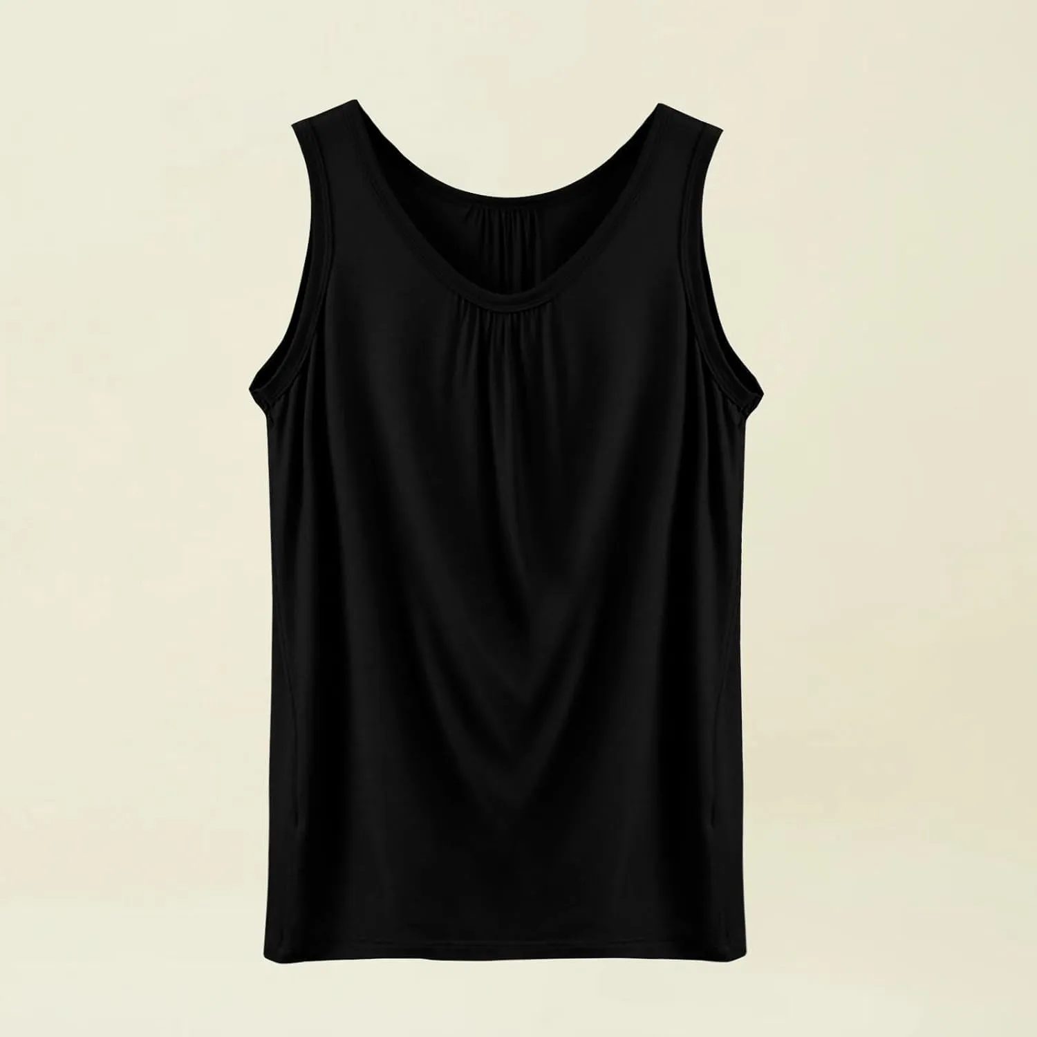 Women's Summer Tank Tops Loose Fit Pleated Scoop Neck Shirts Casual Sleeveless Tops for Beach Vacation