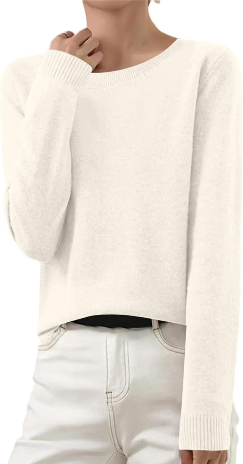 Women's Sweaters Crewneck Vintage Comfort Ribbed Knitted Sweaters Casual Loose Cozy Fitted Pullover 2024 Fall Winter Clothes