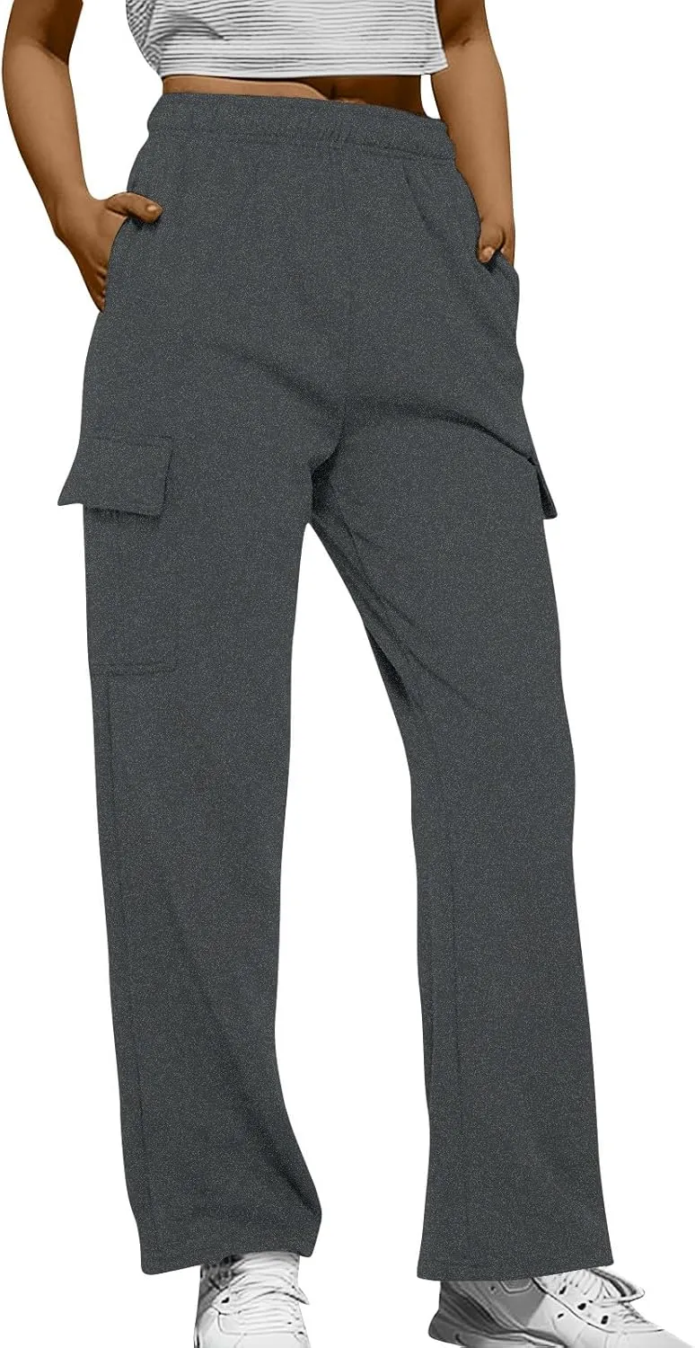 Womens Sweatpants Basics Trendy Straight Leg Casual Solid Comfy Fashion Joggers Cute Comfort Pants Trousers