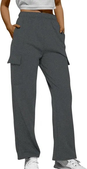Womens Sweatpants Basics Trendy Straight Leg Casual Solid Comfy Fashion Joggers Cute Comfort Pants Trousers