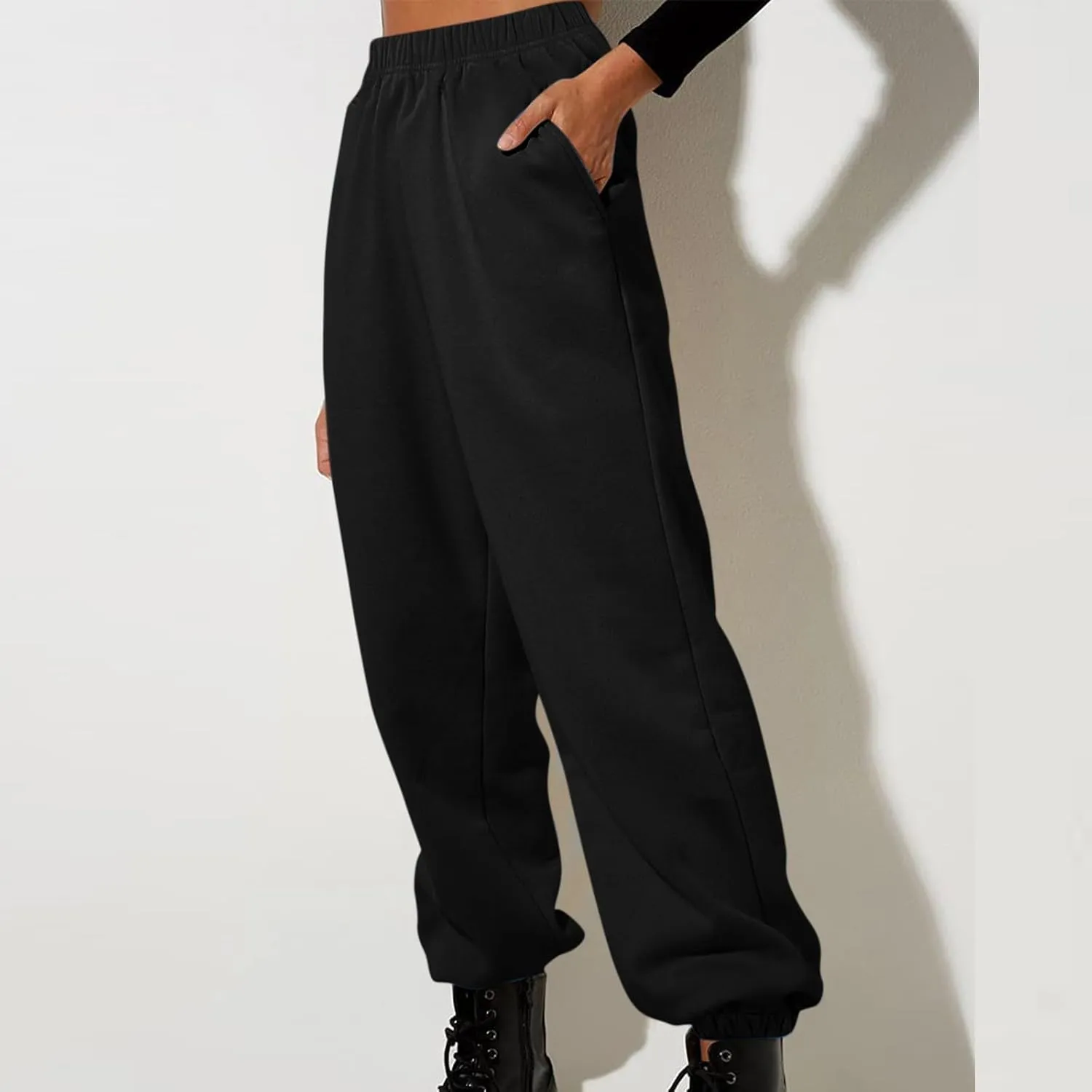 Womens Sweatpants Solid Casual Cute Drawstring Comfort Joggers High Waisted Running Comfy Pants Trousers