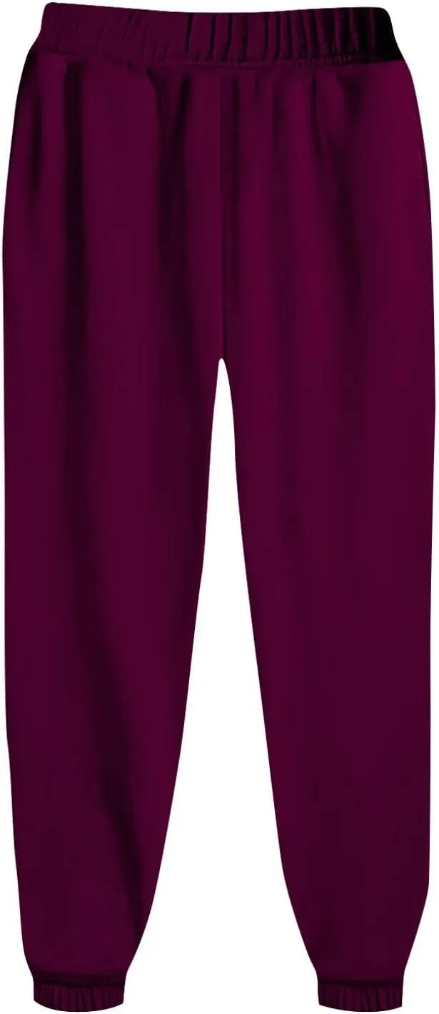 Womens Sweatpants Solid Casual Cute Drawstring Comfort Joggers High Waisted Running Comfy Pants Trousers