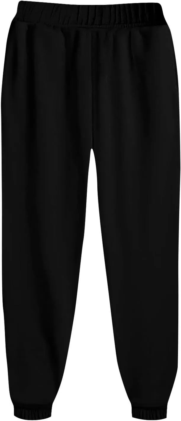 Womens Sweatpants Solid Casual Cute Drawstring Comfort Joggers High Waisted Running Comfy Pants Trousers