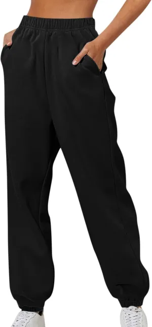 Womens Sweatpants Solid Casual Cute Drawstring Comfort Joggers High Waisted Running Comfy Pants Trousers
