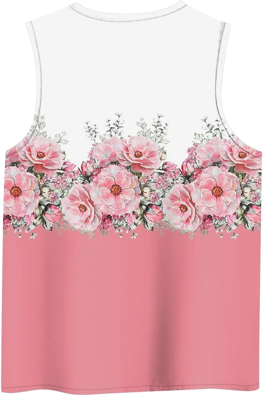 Womens Tank Tops Round Neck Printed Shirts 2025 Summer Casual Loose Fit Sleeveless Cute Basic Tanks Tee for Women