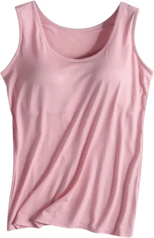 Womens Tank Tops with Built in Bra Summer Basic Padded Yoga Shirt Shelf Bras Workout Camisole Casual Modal Undershirt