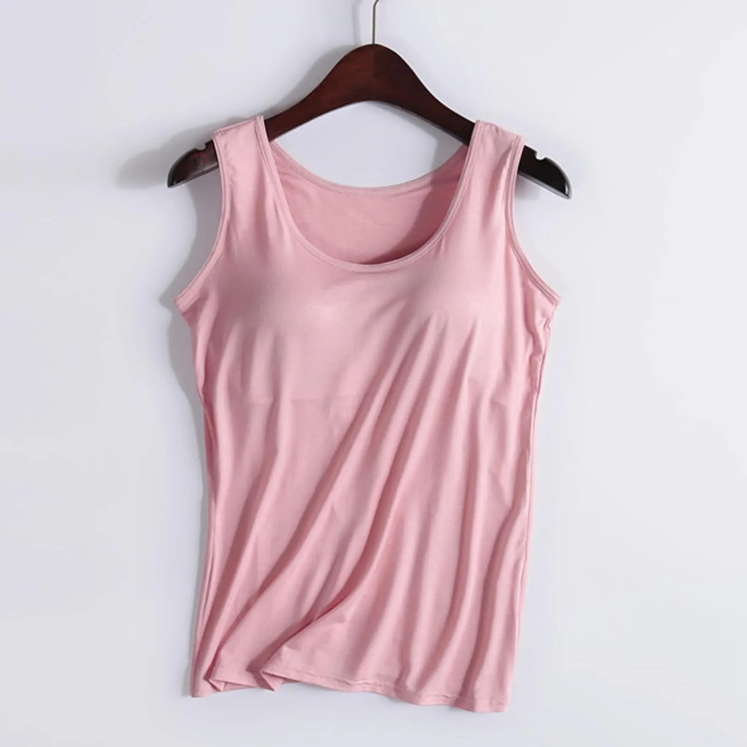 Womens Tank Tops with Built in Bra Summer Basic Padded Yoga Shirt Shelf Bras Workout Camisole Casual Modal Undershirt