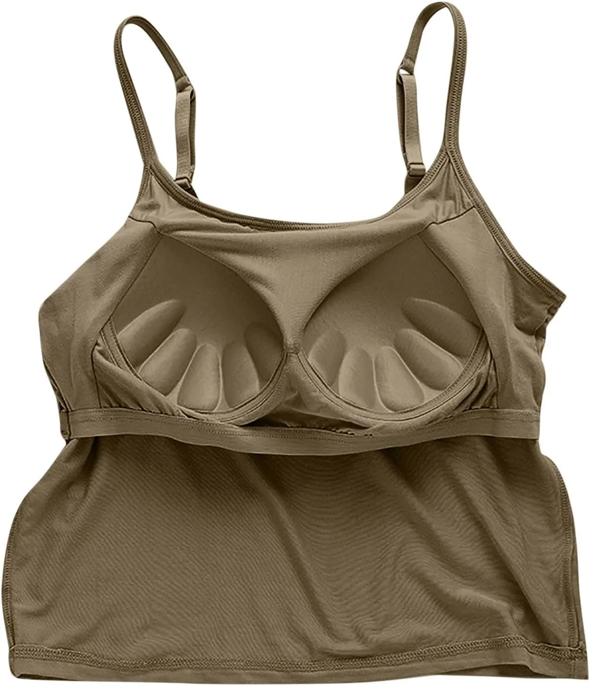Women's Trendy Solid Color Cropped Tank Top with Built-in Padded Shelf Bra Comfy Versatile Undershirts Yoga Activewear