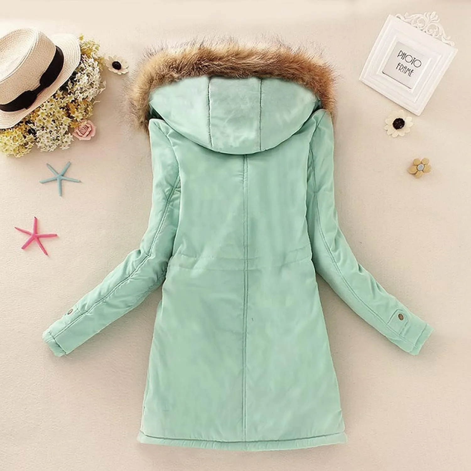 Womens Winter Coats Winter Mid Lenght Down Puffer Coats Ladies Lightweight Jackets With Hood Plus Size Wool Coats