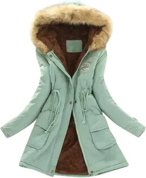 Womens Winter Coats Winter Mid Lenght Down Puffer Coats Ladies Lightweight Jackets With Hood Plus Size Wool Coats