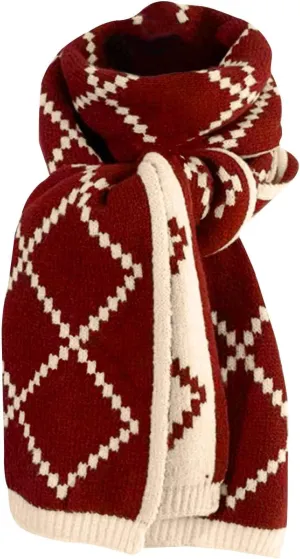 Women's Winter Knitted Large Wraps Soft Cashmere Feel Throw Argyle Scarfs Shawls & Wraps for Christmas