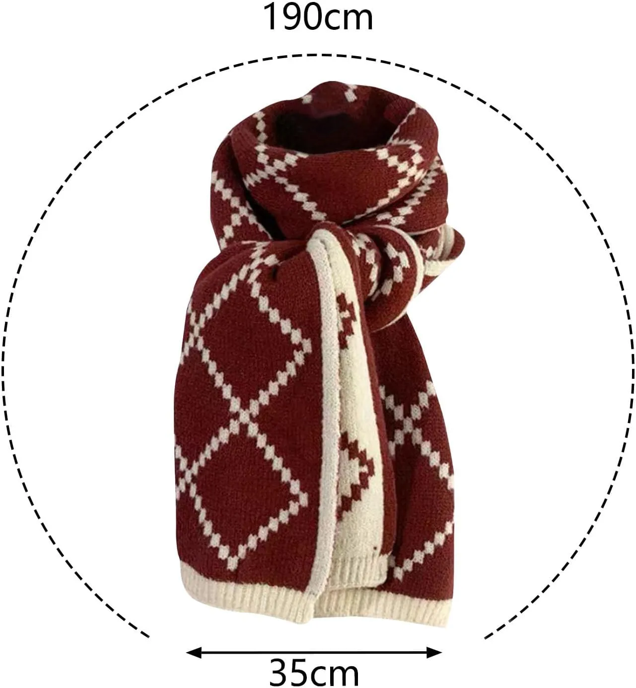 Women's Winter Knitted Large Wraps Soft Cashmere Feel Throw Argyle Scarfs Shawls & Wraps for Christmas