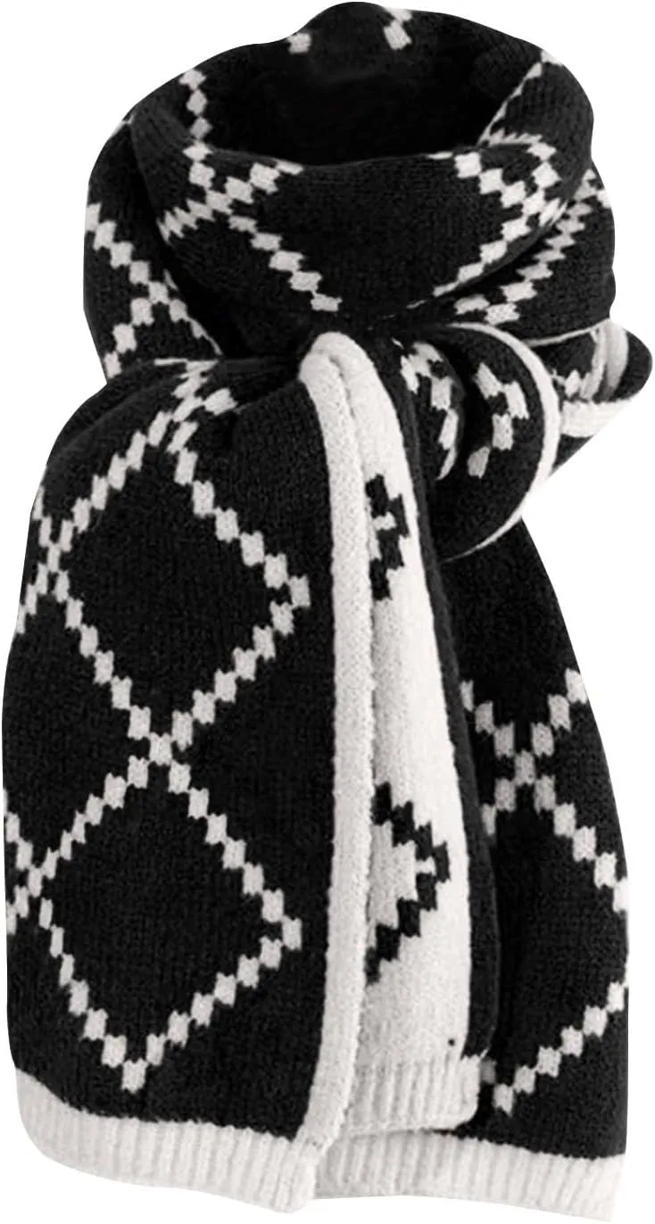 Women's Winter Knitted Large Wraps Soft Cashmere Feel Throw Argyle Scarfs Shawls & Wraps for Christmas